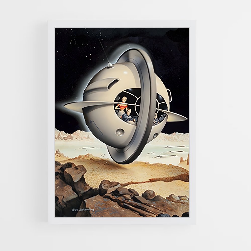 Poster OVNI énigmatique – affiche Espace rétro (vue 3)
